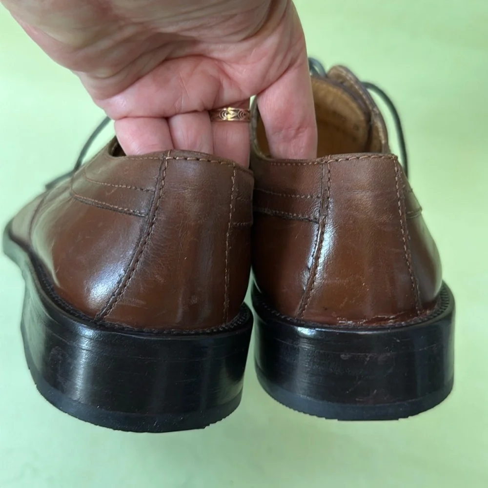 New brown Stafford leather oxfords